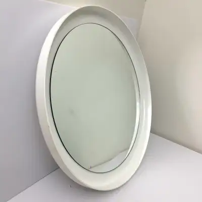 Wall Mirror Round White Framed Mirror Bathroom Entryway Decor, View more