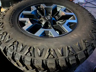STILL AVAILABLE Came off Toyota Tacoma Bolt pattern 6x139.7 Size 245/75/16 LT Offset25 Center bore 1...