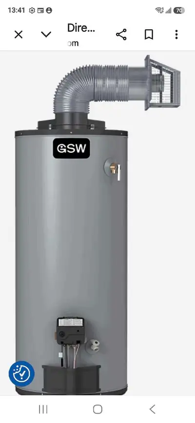 Brand New GSW 50 gal natural gas direct vent water heater with complete venting $ 1,600. OBO 807-632...