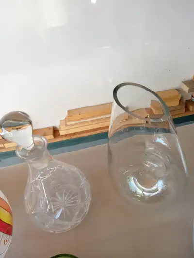 CRYSTAL DECANTER, VASES,  CANDLE HOLDERS, View more