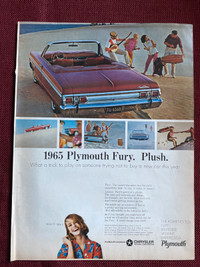 1965 Plymouth Fury Red Convertible Original Ad
