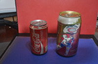 Montreal canadiens lot of 2 beer can & coca cola can stanley cup