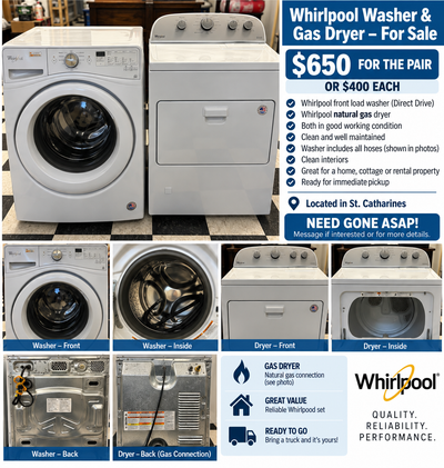 Whirlpool Washer & Gas Dryer Set - Works Great, View more