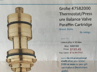 Grohe 47582000 Thermostat / Pressure Valve Paraffin Cartridge