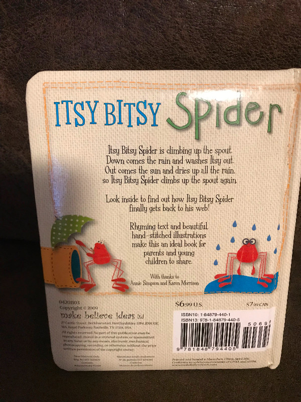 Itsy Bitsy Spider board book- Manotick in Children & Young Adult in Ottawa - Image 2