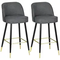 Contemporary Upholstered Armless Kitchen Chairs with Back
