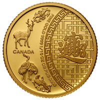 Pièce en or/bullion gold five blessings RCM 2014 1/10 oz