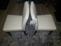 Brand New Set Of 2 - Cream Bonded Leather Chairs