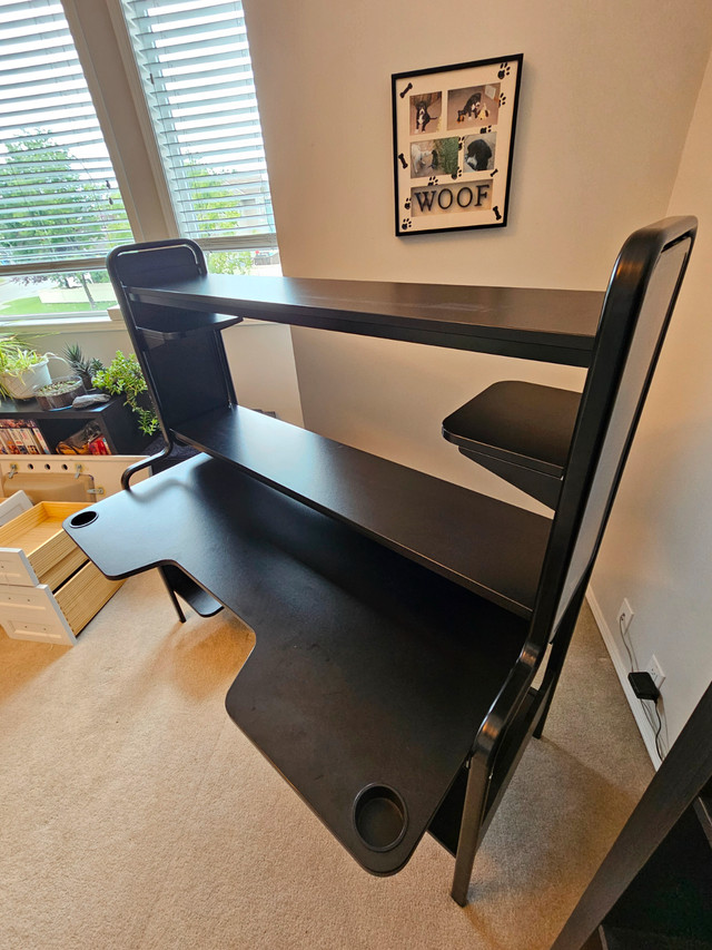 IKEA Student Desk / Gamer Station, Black in Desks in Calgary - Image 4