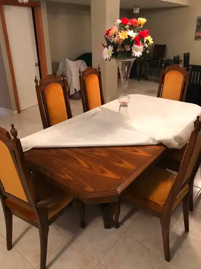 Dining Room Table with Six Chairs, Everything solid wood
