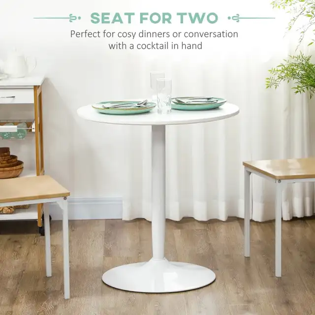 White Modern Kitchen Table steel base, Round Dining Table  in Dining Tables & Sets in Markham / York Region - Image 6