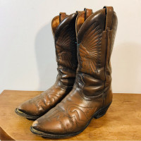 Vintage mens boulet leather cowboy western boots