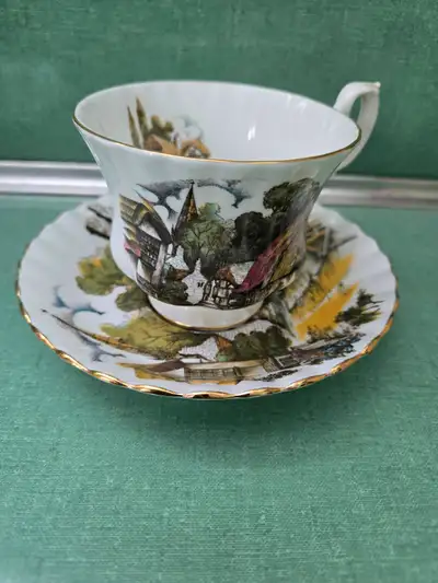 Vintage Royal Albert British Cottage Scenes Tea Cup & Saucer, View more