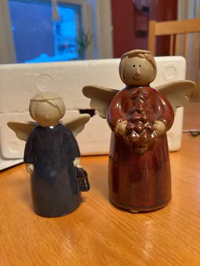 Pair of Pottery Angel Figurines, View more