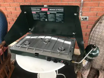 Coleman 3- burner propane stove, View more