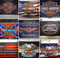 9 Drapeaux Neufs ( Harley Davidson ) 3x5 pieds.  9 New Flags (Ha