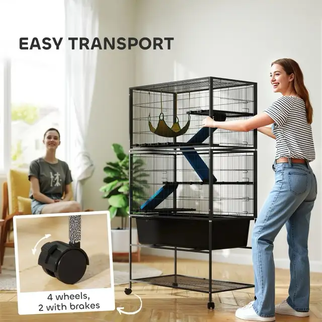 59" 5-Level Small Animal Cage, Rolling Ferret Cage with 6.3"  in Accessories in Markham / York Region - Image 7