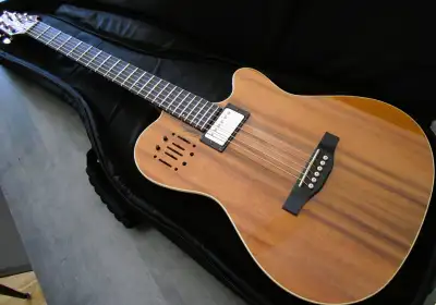Up for sale or trade is a 2019 Godin A6 Ultra hybrid acoustic/electric with a beautiful Koa top. Gui...