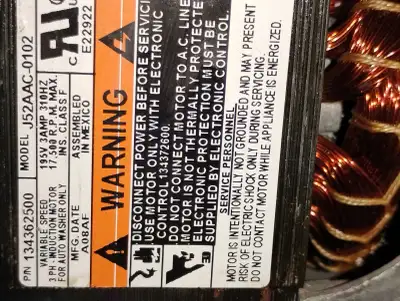 Variable Speed Washer Motor J52AAC-0102, View more