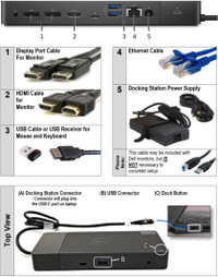 New Dell WD19 and WD19DC Docking Stations with Power Adapters