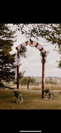 Free standing wooden wedding arch for rent