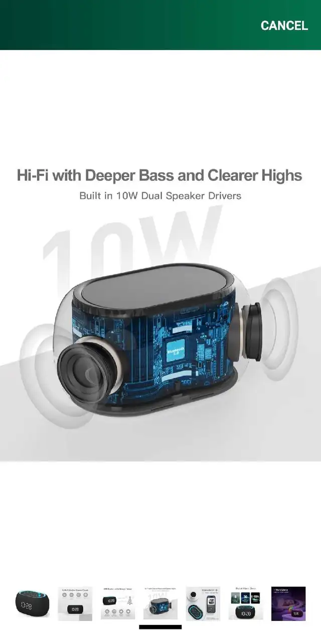 ANJANK Alarm Clock FM Radio with Bluetooth Speaker, Hi-Fi Stereo in General Electronics in Markham / York Region - Image 5