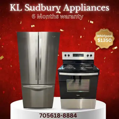 Whirlpool fridge and stove package KL Sudbury Appliances, View more
