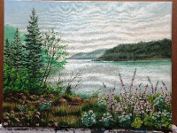 Dansereau artiste peinture toile tableau paysage arbre montagne