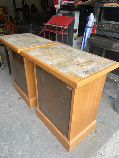 Two Oak Side Tables, View more