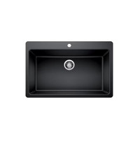 Glacier Bay Single Bowl Dualmount Kitchen Sink, Black