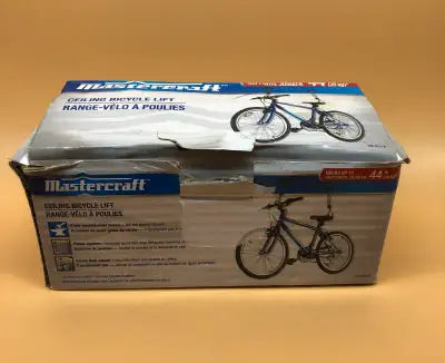 Mastercraft Ceiling Mount Pulley System Bike Lift / Bike Hanger, Up to 23-kgs In Brand New Condition...