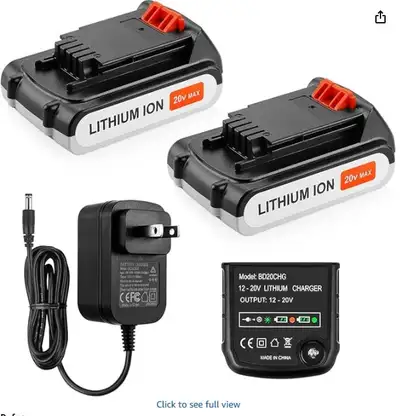 20V LBXR20 Battery for Black Decker 20V ($15 to $30), View more