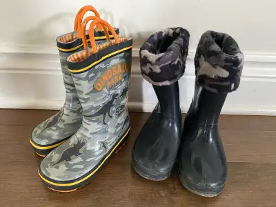 Two pairs toddler size 8 rainboots