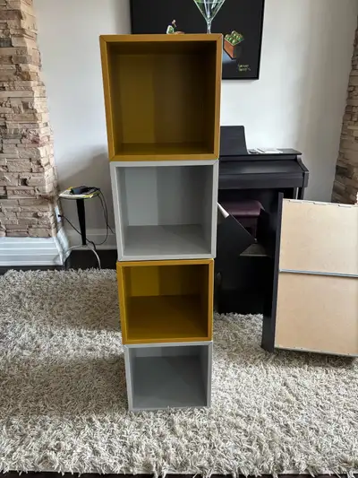 ikea eket storage cabinets yellow and grey, View more