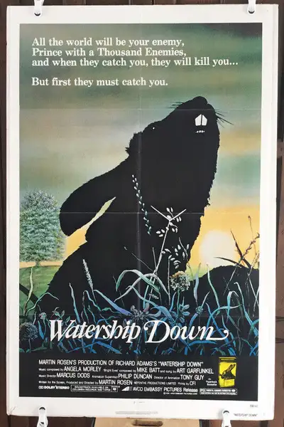 "Watership Down" (1978) Original One Sheet Movie Poster Folded as issued. 27x41 Check out my other O...
