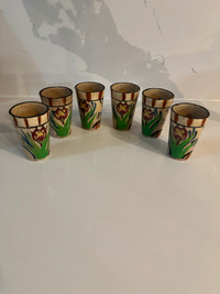 6- Handpainted Ceramic Shot Glasses 