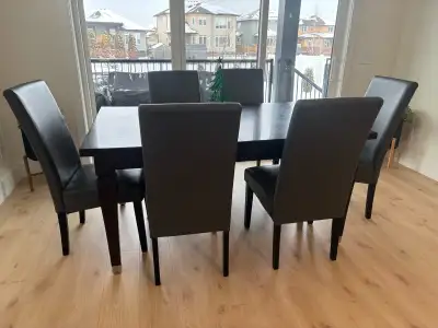 Solid  wood dining table & 6 chairs, View more
