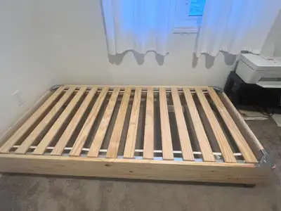 Twin bed frame with mattress and mattress cover, View more