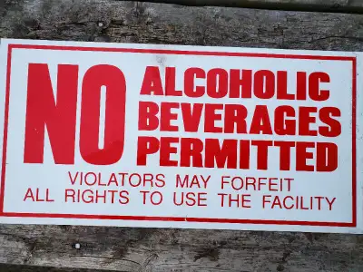 No Alcoholic Beverages Permitted Steel Sign For Garage Man Cave, View more