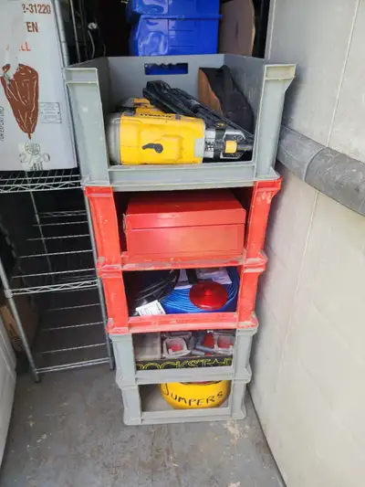 6 Pc. Stackable Industrial Bins Totes Out Of Hard Thick Plastic, View more