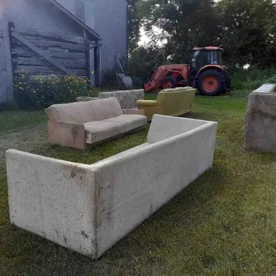 Free, just have to pick up. A variety of styles of old couches. A couple have the upholstery intact,...