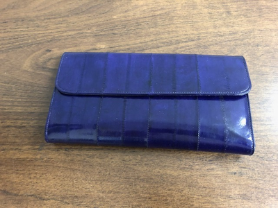 Purple Bay Club Genuine Eel Skin ID Credit Card Wallet Holder, View more