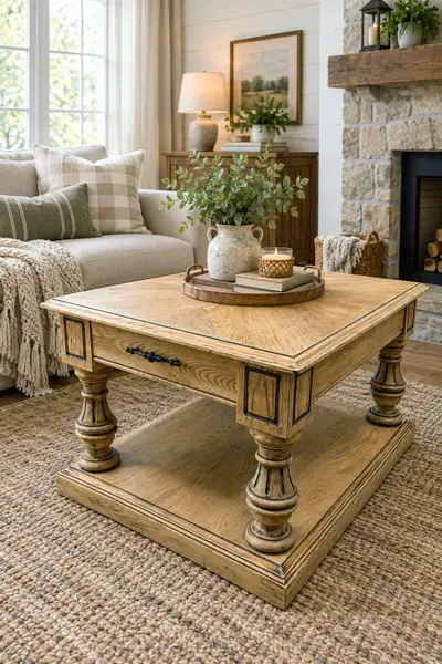 Rustic Solid Wood Coffee Table, View more