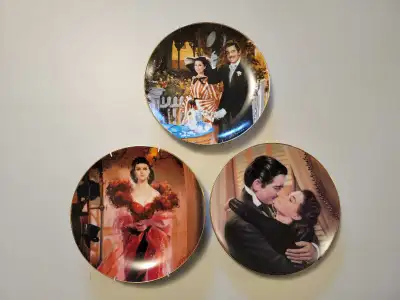 3 Plates Gone With The Wind Group 3 Strolling in Atlanta 1989 Scarletts Resolve1989 Marry me Scarlet...