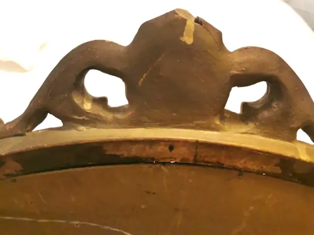 Vintage Italian Gilded Wood Oval Wall Mirror Ornate Rococo Shell in Home Décor & Accents in Markham / York Region - Image 10