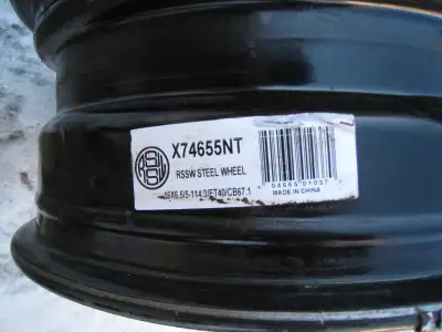 Model X74655NT, Colour: black Size: 16" x 6.5" 5 x 114.3 bolt pattern, ET/offset 40 5 Lug, used for...