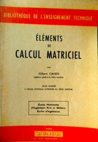 Éléments de calcul matriciel par G. Cahen