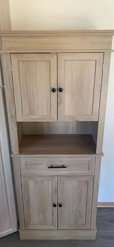 white oak veneer hutch kitchen pantry cabinet , View more