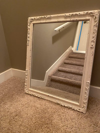 Vintage white frame mirror