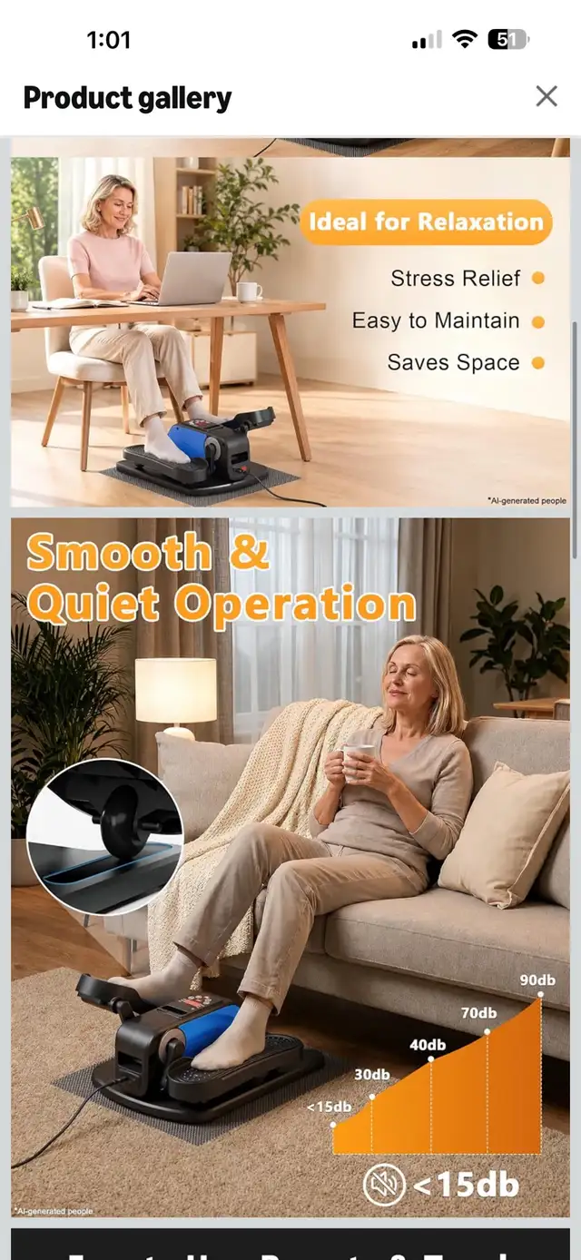 VIVURN Under Desk Elliptical565629663398471681